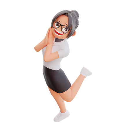 Glückliche geschäftsfrau  3D Icon