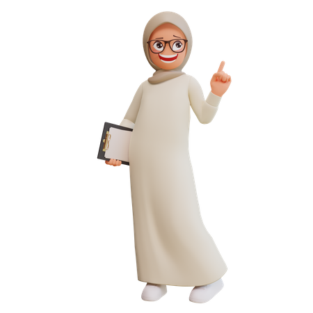 Glückliche muslimische Frau posiert  3D Icon