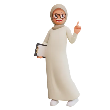 Glückliche muslimische Frau posiert  3D Illustration