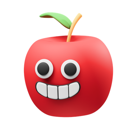 Glücklicher Apfel  3D Icon