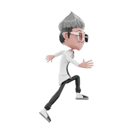 Glücklicher Arzt beim Tanzen  3D Illustration