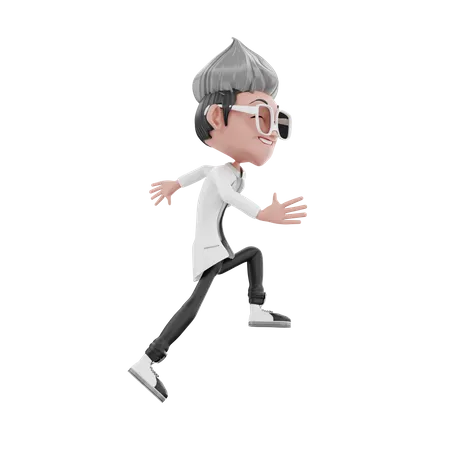 Glücklicher Arzt beim Tanzen  3D Illustration