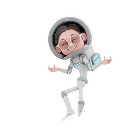 Glücklicher Astronaut  3D Illustration