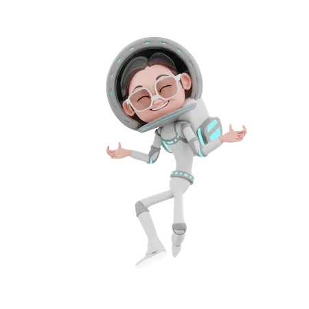 Glücklicher Astronaut  3D Illustration