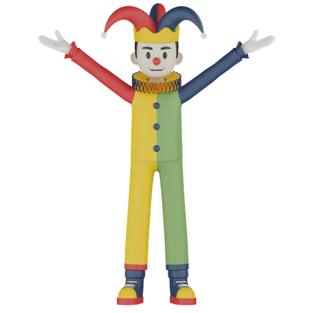 Glücklicher Clown  3D Illustration