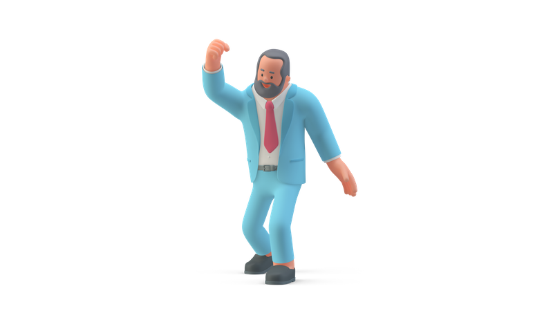 Glücklicher Geschäftsmann  3D Illustration