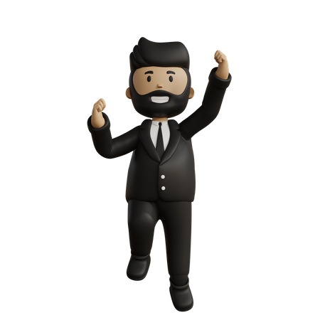 Glücklicher Geschäftsmann  3D Icon