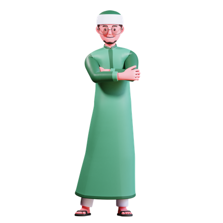 Glücklicher islamischer Mann  3D Illustration