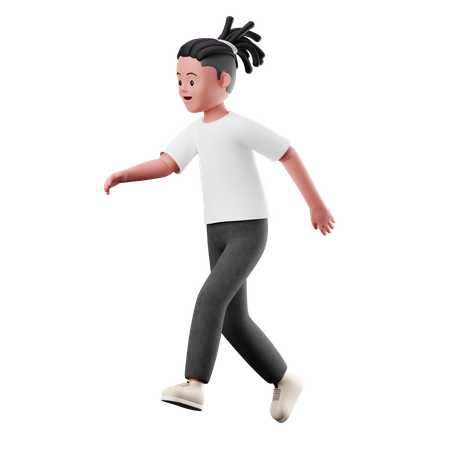 Glücklicher kleiner Junge mit Laufpose  3D Icon