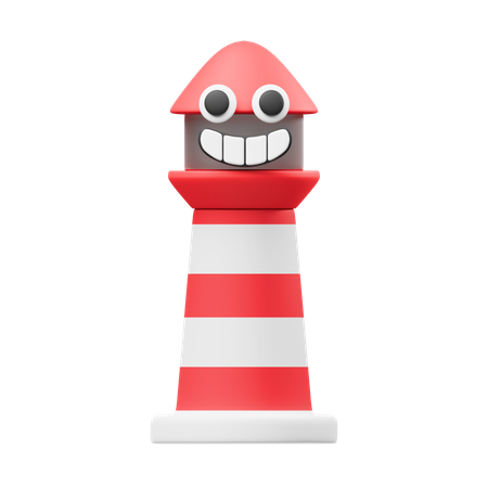 Fröhlicher Leuchtturm  3D Icon