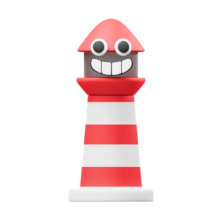 Fröhlicher Leuchtturm  3D Icon