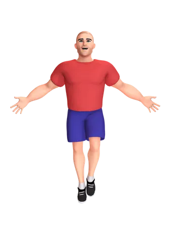 Glücklicher Mann  3D Illustration
