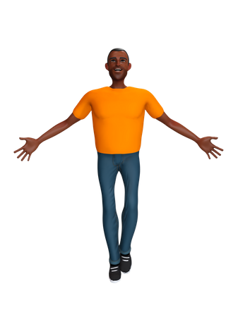 Glücklicher Mann  3D Illustration