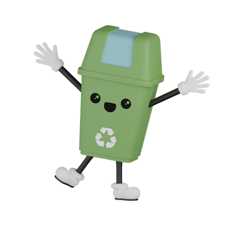 Glücklicher Mülleimer  3D Icon