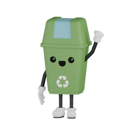 Glücklicher Mülleimer  3D Icon