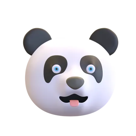 Gluckliches Lacheln Panda Gesicht Emoticon Cartoon 3 D Render Illustration 3D Emoji