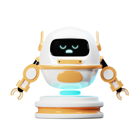 Fröhlicher Roboter beim Aufladen  3D Icon