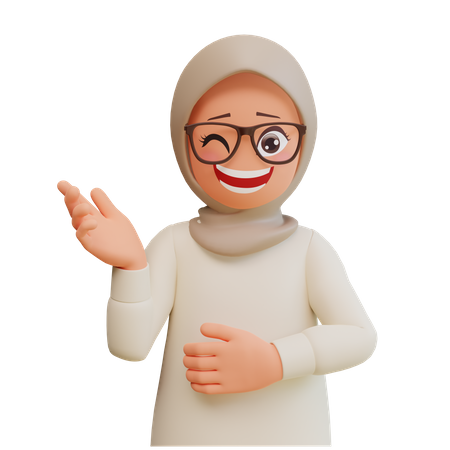 Glückliches muslimisches Mädchen  3D Icon