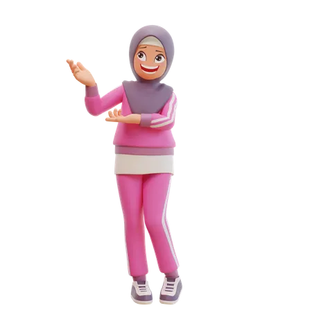 Glückliches muslimisches Mädchen  3D Illustration