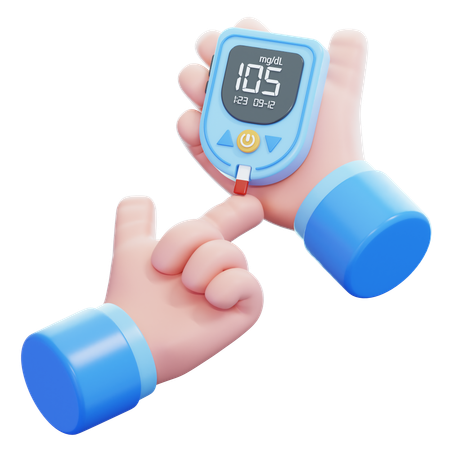 Glucose Meter Hand  3D Icon