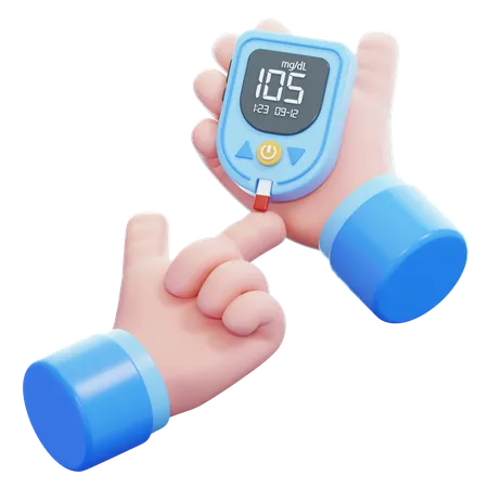 Glucose Meter Hand  3D Icon