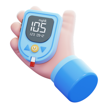 Glucose Meter in Hand  3D Icon