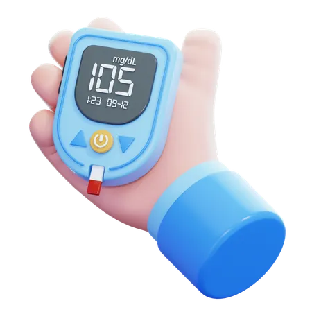 Glucose Meter in Hand  3D Icon