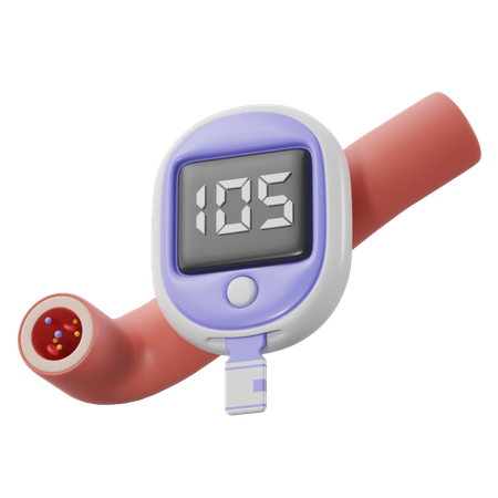 Glucose Test Test With Glucometer  3D Icon