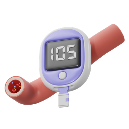 Glukosetest mit Glucometer  3D Icon