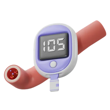 Glukosetest mit Glucometer  3D Icon