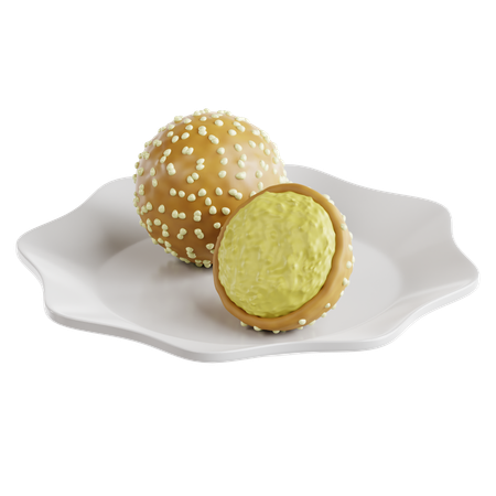 Glutinous Rice Balls (Onde-Onde)  3D Icon