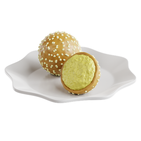Glutinous Rice Balls (Onde-Onde)  3D Icon