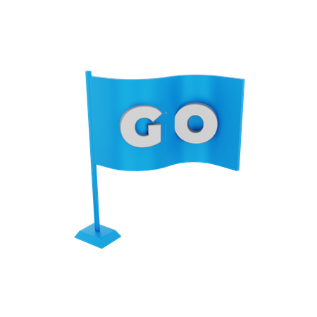 Aller drapeau  3D Icon