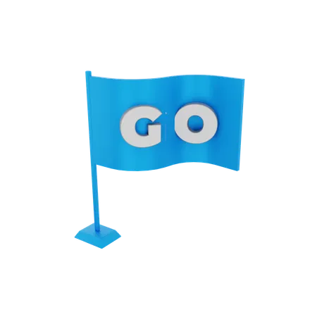 Aller drapeau  3D Icon