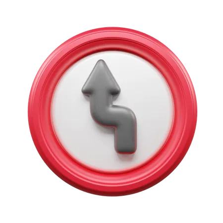 Go Left Straight  3D Icon