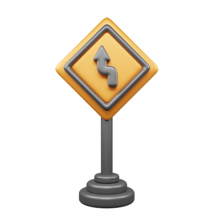 Go Left Straight  3D Icon