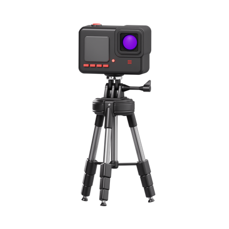 Go Pro With Stand  3D Icon