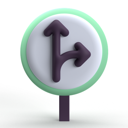Go Straight Or Right  3D Icon