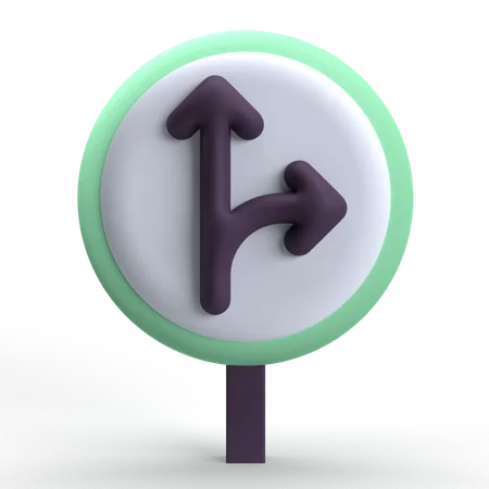 Go Straight Or Right  3D Icon
