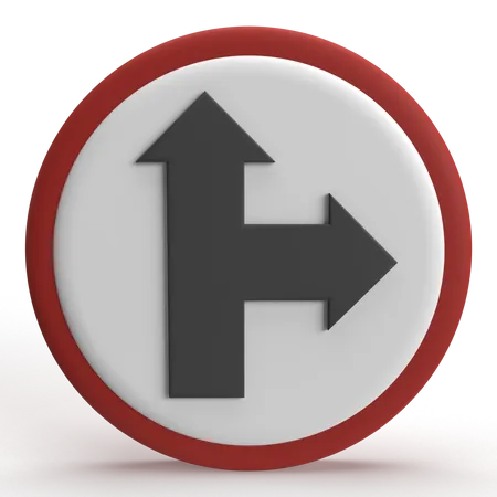 Go Straight Or Right  3D Icon