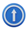 Go straight Sign 3d icon