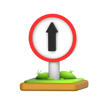 Go straight Sign  3D Icon