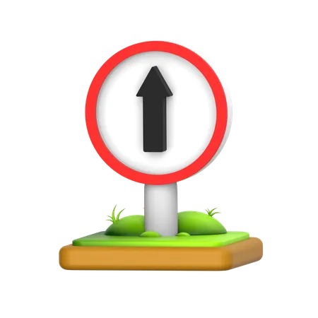 Go straight Sign  3D Icon