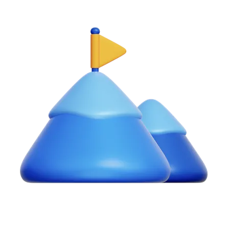 Goal Achievement Mountain  3D Icon