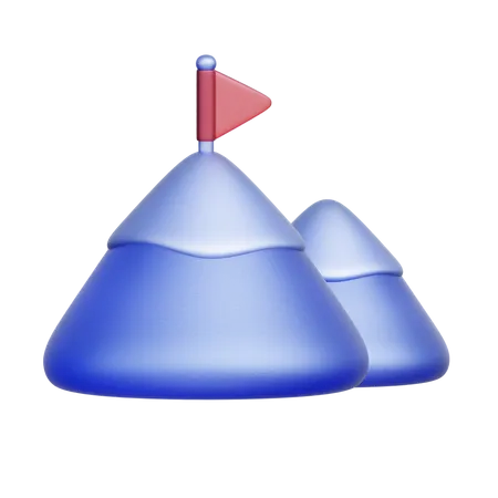 Goal Achievement Mountain  3D Icon