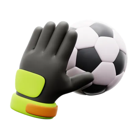 Goalkeeper Glove Football Goalpost Keeper With Soccer Ball 3 D Icon Illustration 3D Icon