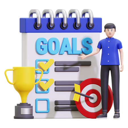 Goal listing  3D Illustration