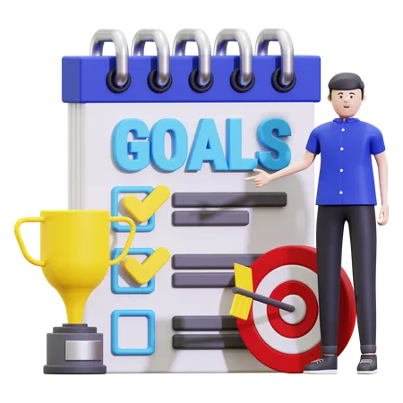 Goal listing  3D Illustration