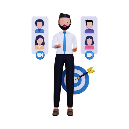Goal oriented business webinar  3D Icon