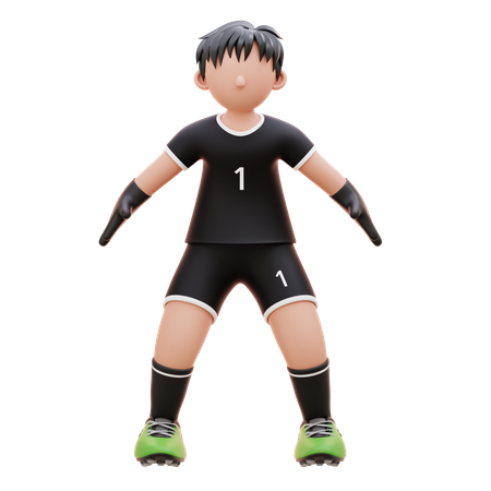 Goalkeeper Hits The Goal With Ball  3D Icon